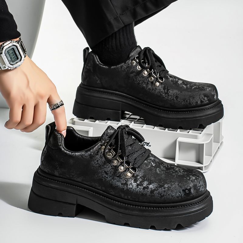 Men'S Shoes Height Increase - Sepatu Kulit Kasual Gaya Retro Inggris