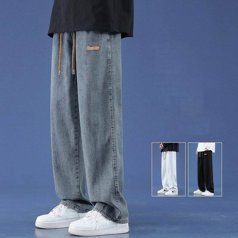 Men'S Shoes With Jeans - Celana panjang Denim pria, celana panjang