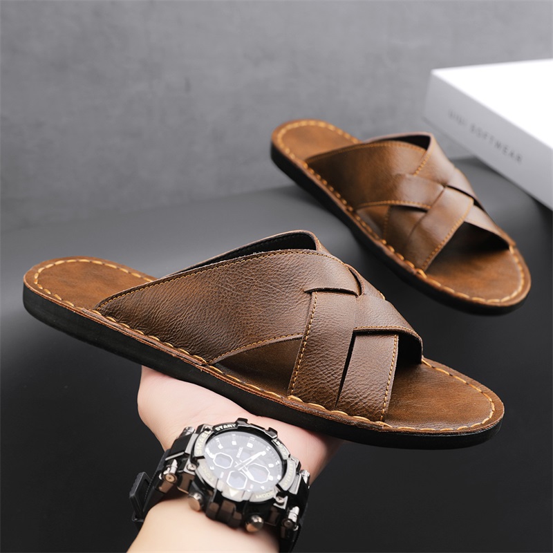 Men Shoes Marks - Sandal Kasual Pria Kulit Asli Sandal