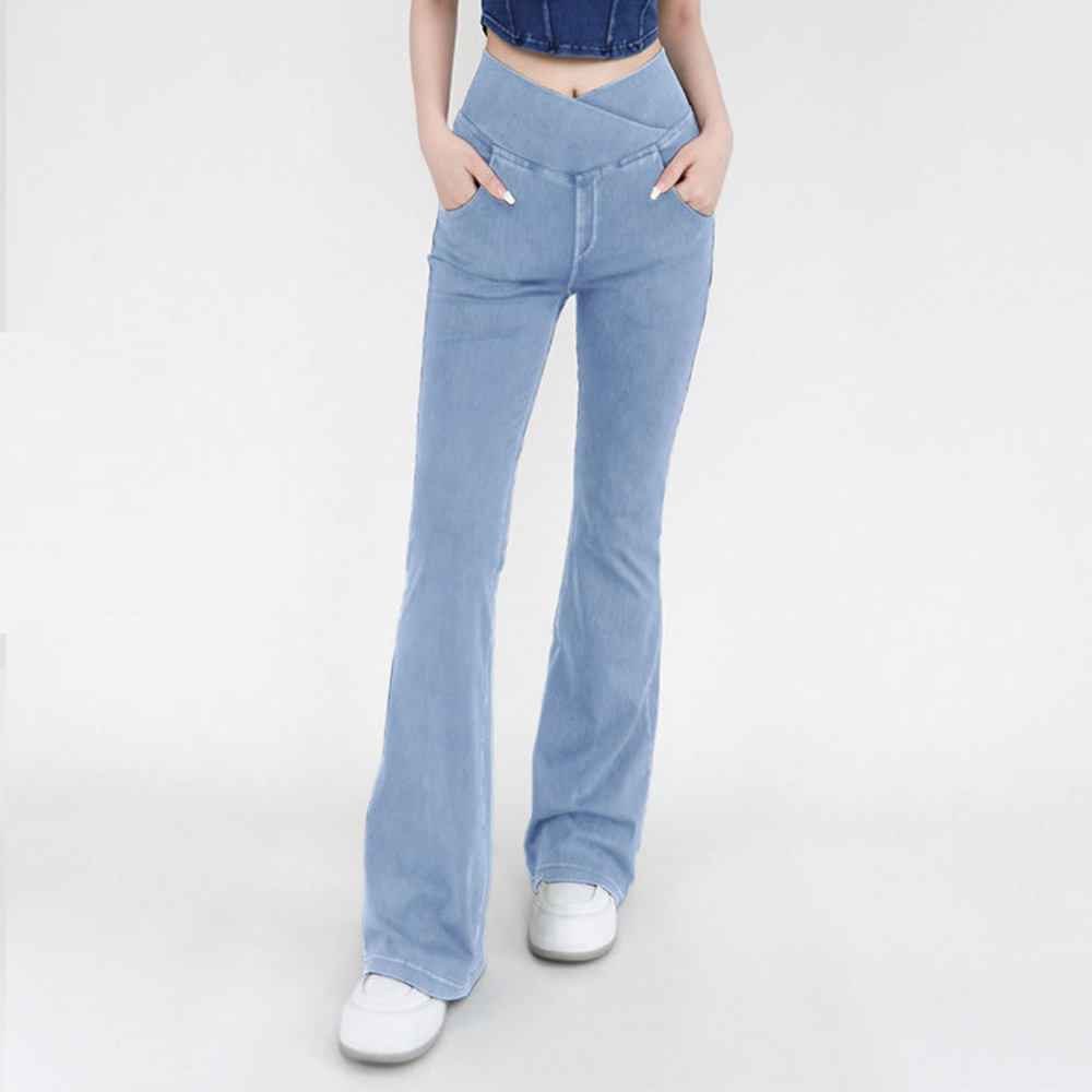 Men'S Shoes With Jeans - Jeans Yoga untuk wanita, celana Denim