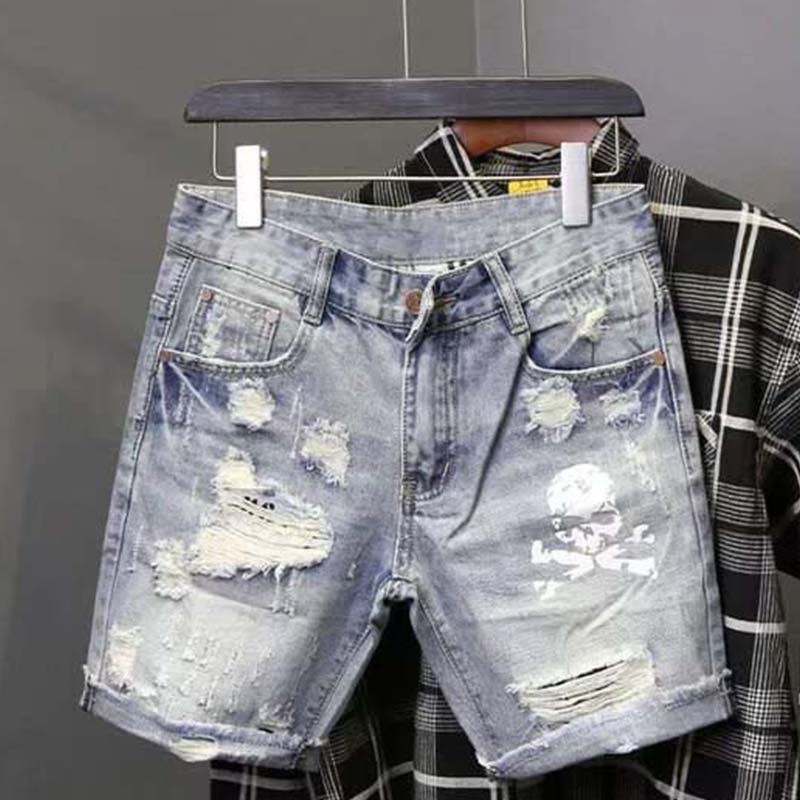 Men'S Shoes With Jeans - Celana jins pendek sobek untuk pria,