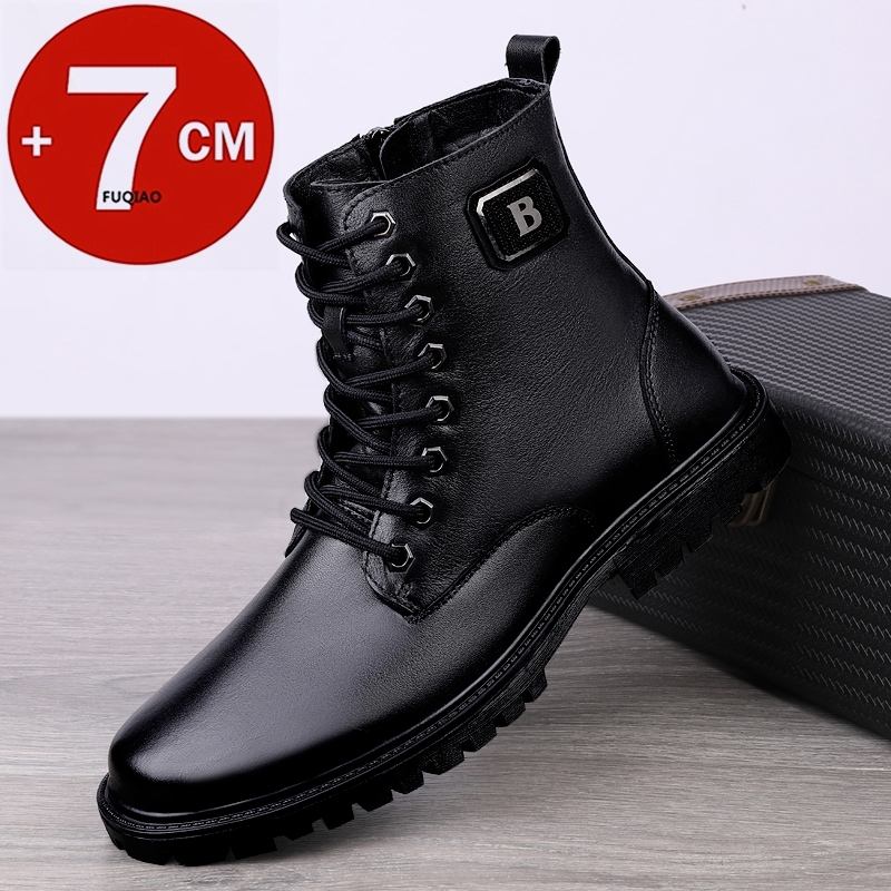 Sepatu Boots Kulit Asli Pria d - Men'S Shoes Height Increase ulasan dan harga