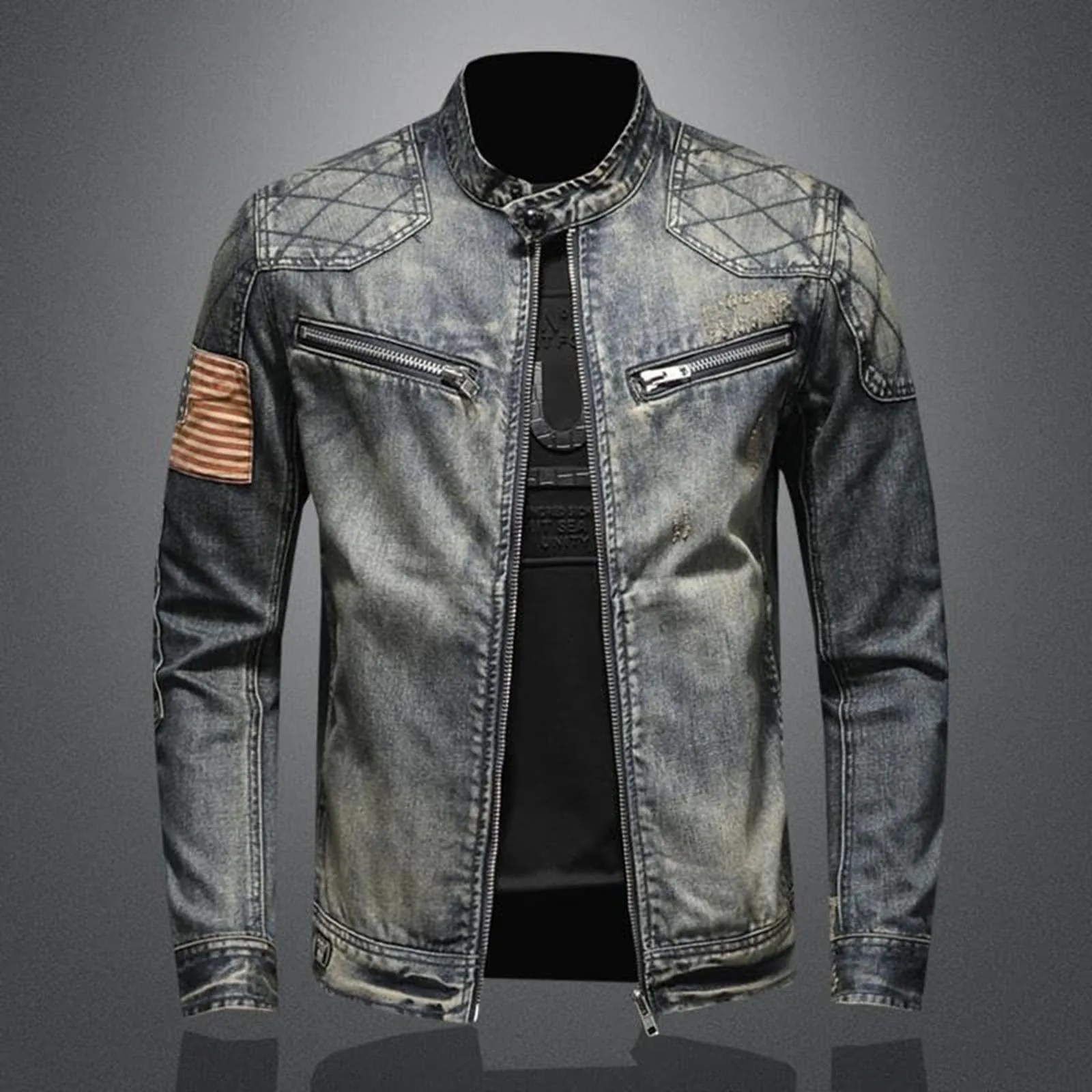 Jaket Denim Vintage Dengan Rit - Men'S Shoes With Jeans ulasan dan harga