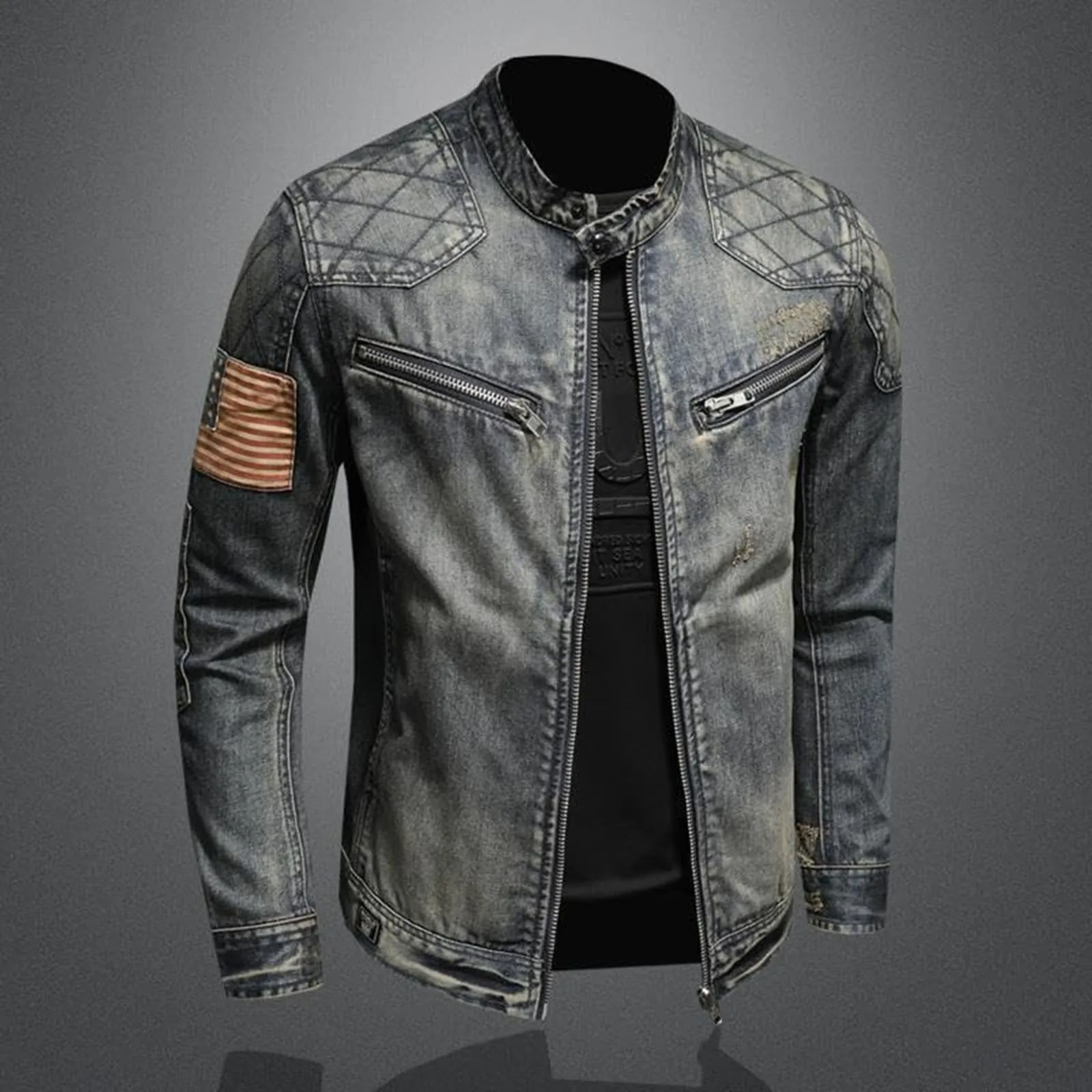 Jaket Denim Vintage Dengan Rit - Men'S Shoes With Jeans ulasan dan harga