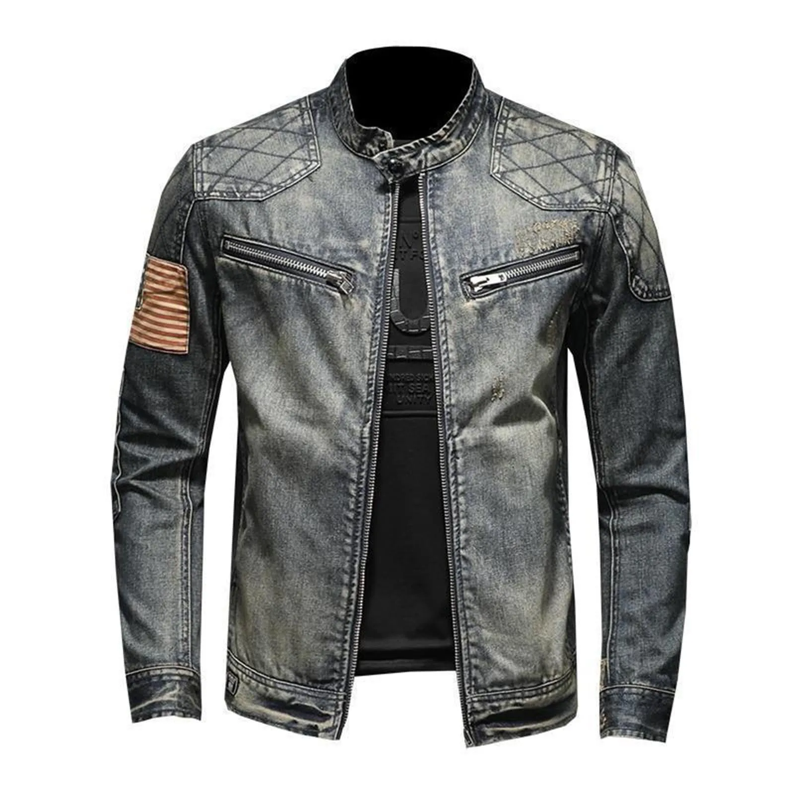Jaket Denim Vintage Dengan Rit - Men'S Shoes With Jeans ulasan dan harga