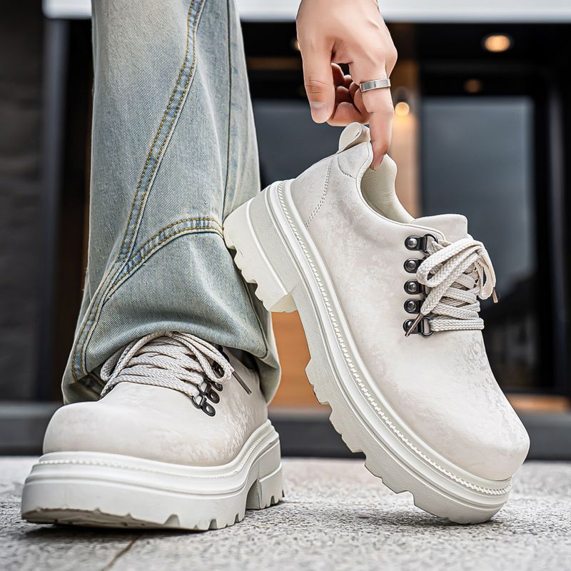 Sepatu Kulit Kasual Gaya Retro - Men'S Shoes Height Increase ulasan dan harga